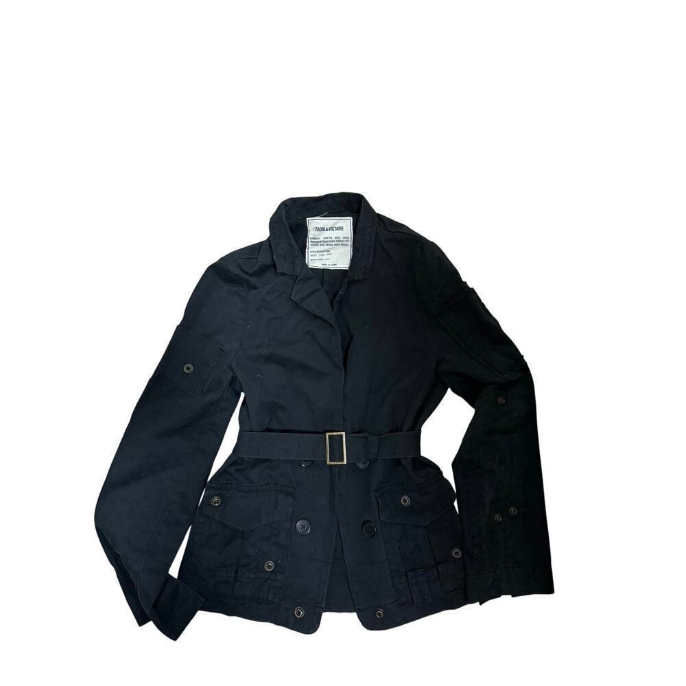 Zadig & Voltaire cargo black utility jacket size small